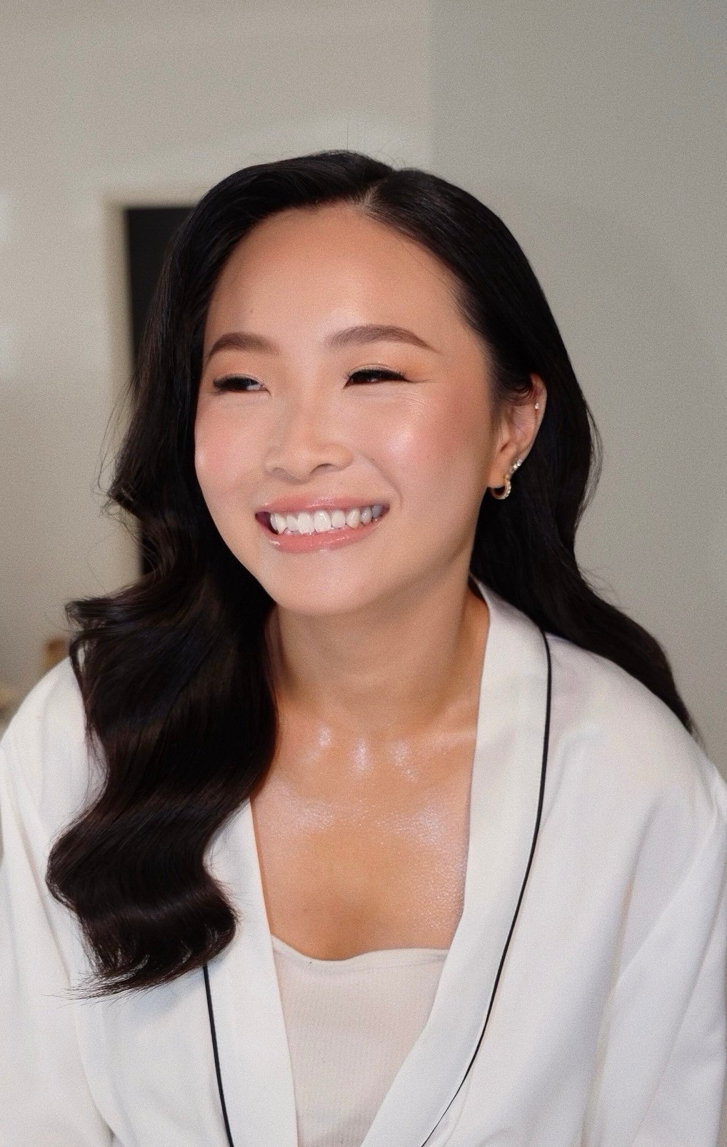 Bride Rina on her wedding day, bridal makeup by Tian Soon