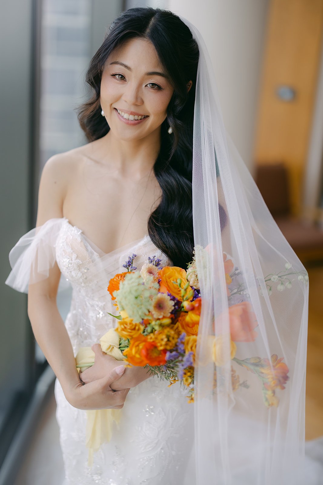 Bride Brittany on her wedding day, bridal makeup by Tian Soon